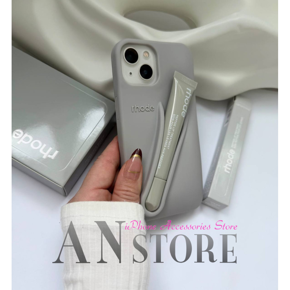 Rhode Lip Case Grey iPhone 13 – стильний сірий чохол з блиском